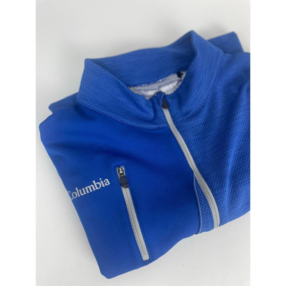 Columbia Golf Pullover Men’s XL Omni Heat Quarter Zip Pocket Blue